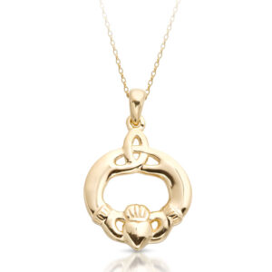 Claddagh Pendant with Trinity Knot Celtic design-P052