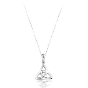 9ct White Gold Trinity Knot Celtic Pendant Made in Ireland - P184W