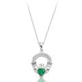 9ct-white-gold-cz-emerald-claddagh-pendant-p188wg