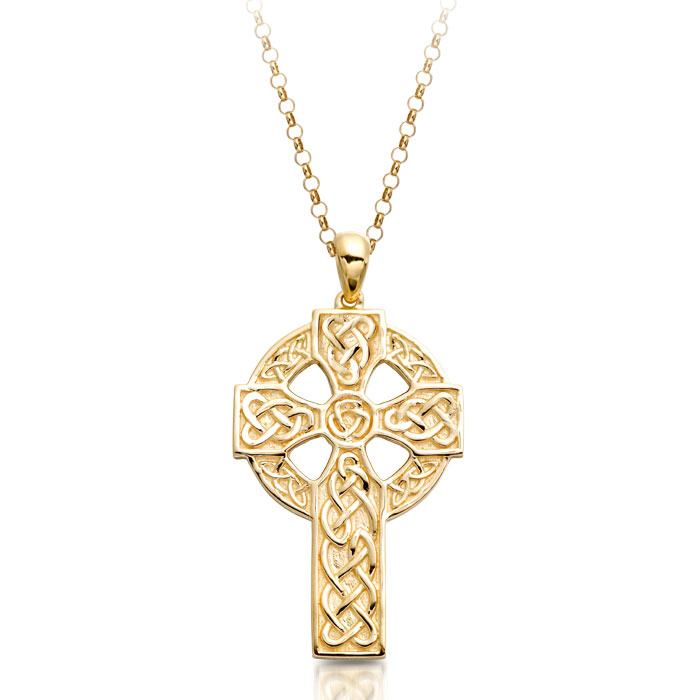 Celtic Cross Trinity Shield Gold Finish Pendant Gold Stainless Steel C –  Forgiven Jewelry