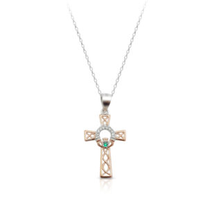 Silver Claddagh Cross with Celtic Knot