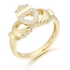 9ct Gold CZ Claddagh Ring - CL47