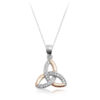 Silver Trinity Knot Celtic Pendant Plated with Rose Gold. - SP83