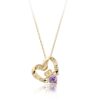 9ct Gold Floating Heart Claddagh Pendant enhanced with glistening Cubic Zirconia Amethyst embellished Heart - P058AS
