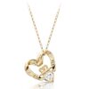 Claddagh Pendant in Floating Heart Shape and combined with Celtic Knot Design - P058CZ