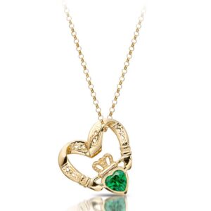 Floating Heart Claddagh Pendant-P058G