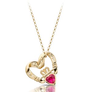 Floating Heart Claddagh Pendant-P058R