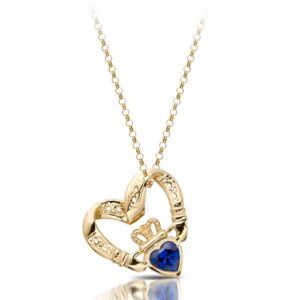 Floating Heart Claddagh Pendant-P058S