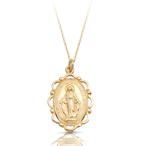 9ct Gold Miraculous Medal Pendant-MM18