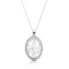 Silver Miraculous Medal Studded With Cubic Zirconia-SM30