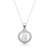 Silver Padre Pio Medal Pendant studded with CZ - SM37