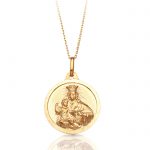 9ct Gold Sacred Heart Medal Pendant.