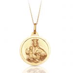 9ct Gold Sacred Heart Medal-Pendant-J37