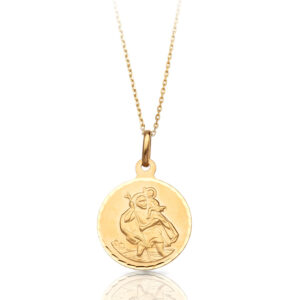 9K Gold Saint Christopher Medal -J39