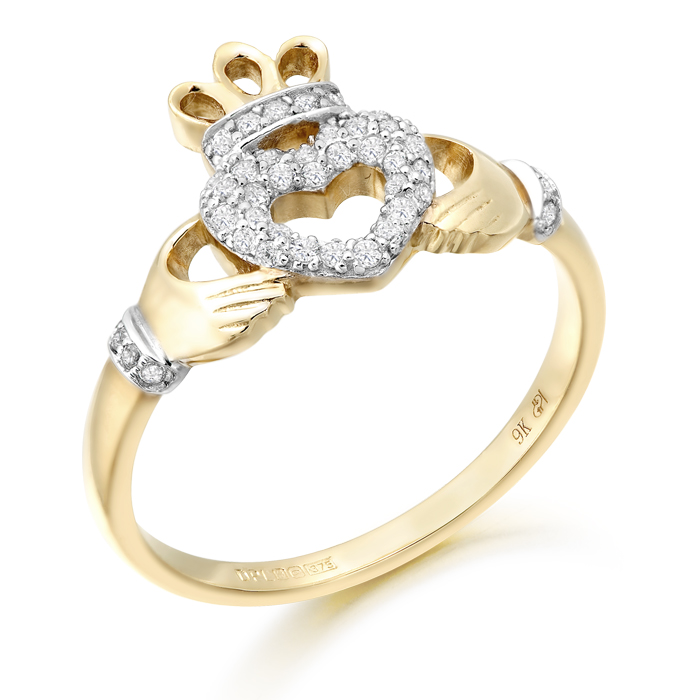 9ct Gold Claddagh Ring-CL52