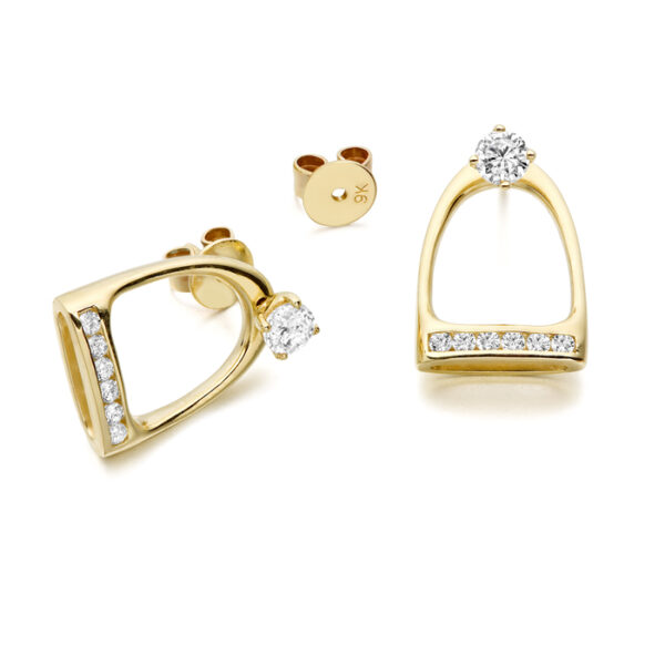 9ct Gold Stirrup CZ Earring - E112