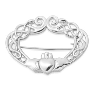 Silver Claddagh Brooch-SBR01