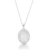 Silver CZ Scaloped Edge Miraculous Medal-SM45