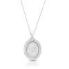 Silver Double Row Halo CZ Padre Pio Medal-SM47