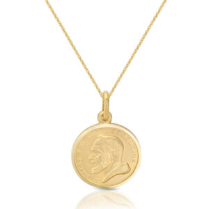 9ct Yellow Gold Padre Pio Medal-J11
