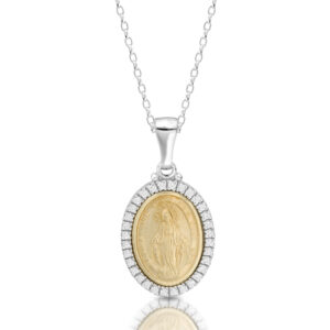 9ct Gold Miraculous Medal  Studded with CZ- MM21