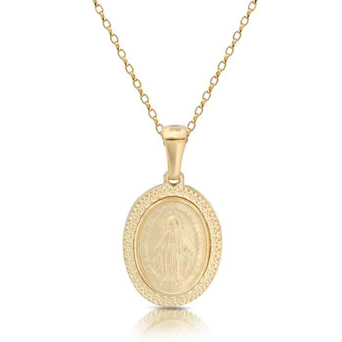9ct Gold Miraculous Medal pendant-MM22