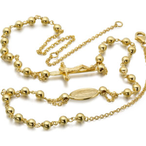 9ct Yellow Gold Rosary Necklace-RBN4