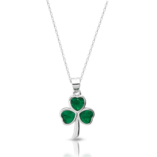 Silver Shamrock Celtic Pendant-SP97IJ