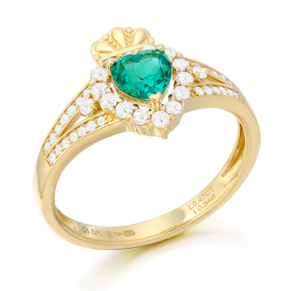 18ct Gold Lab Diamond Claddagh Ring-DPL754G