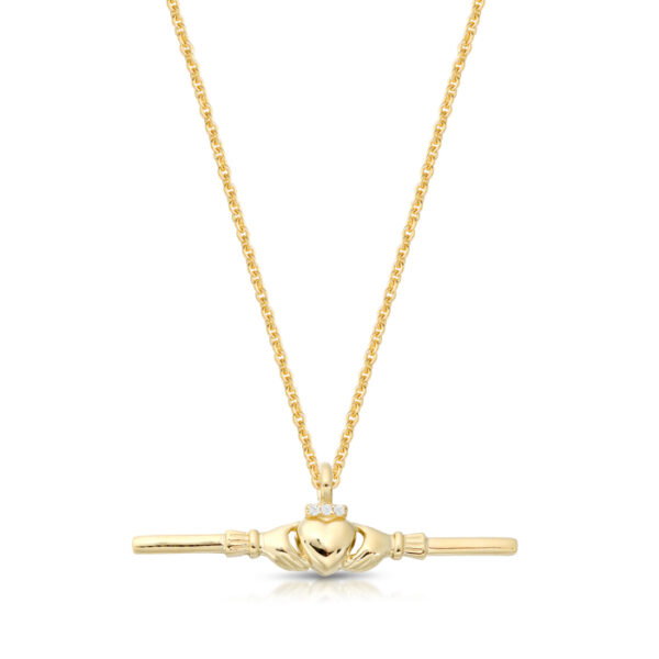 9ct Gold Claddagh Pendant-P067