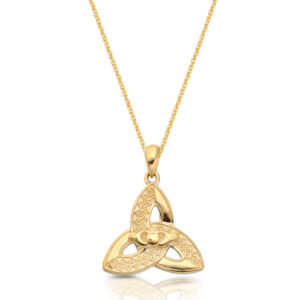 Yellow Gold Trinity Knot Celtic Pendant-P057