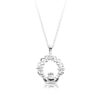 Silver Claddagh Pendant with Celtic Knot and Shamrock-SP056S