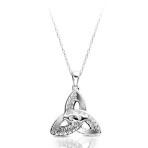 Silver Trinity Knot Claddagh Pendant-SP057