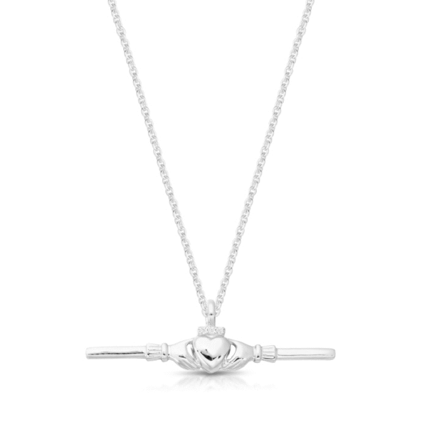9ct-White-Gold-Claddagh-Pendant-P067W 9ct White Gold Claddagh Pendant-P067W